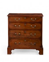 A GEORGE II MAHOGANY CHEST OF
