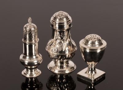 A George II silver pepper pot,