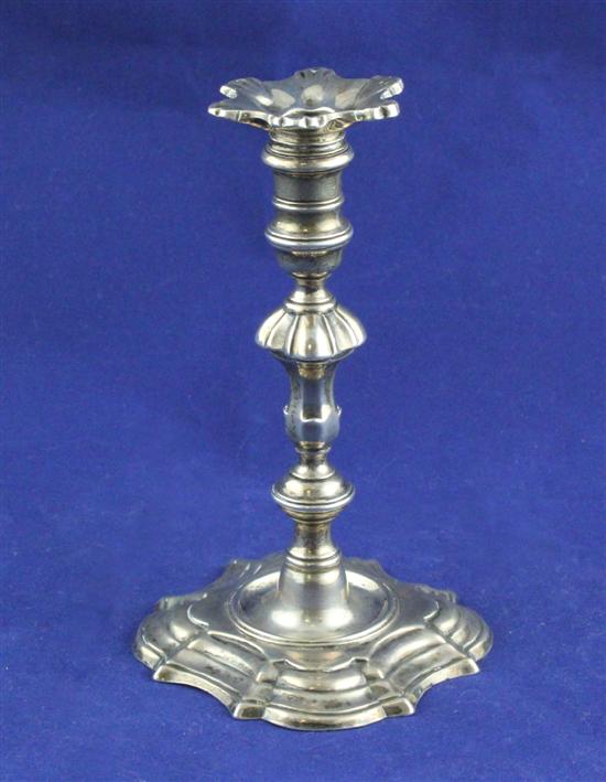 A George II silver taperstick