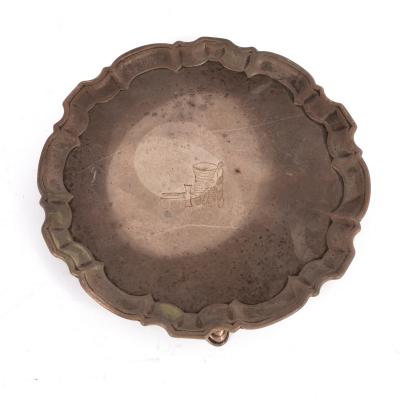 A George II silver waiter,