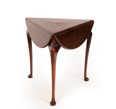A George II three-legged oak drop