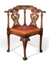 A GEORGE II WALNUT CORNER ARMC