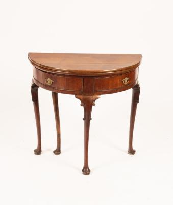 A George II walnut half round