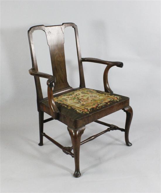 A George II walnut mahogany open