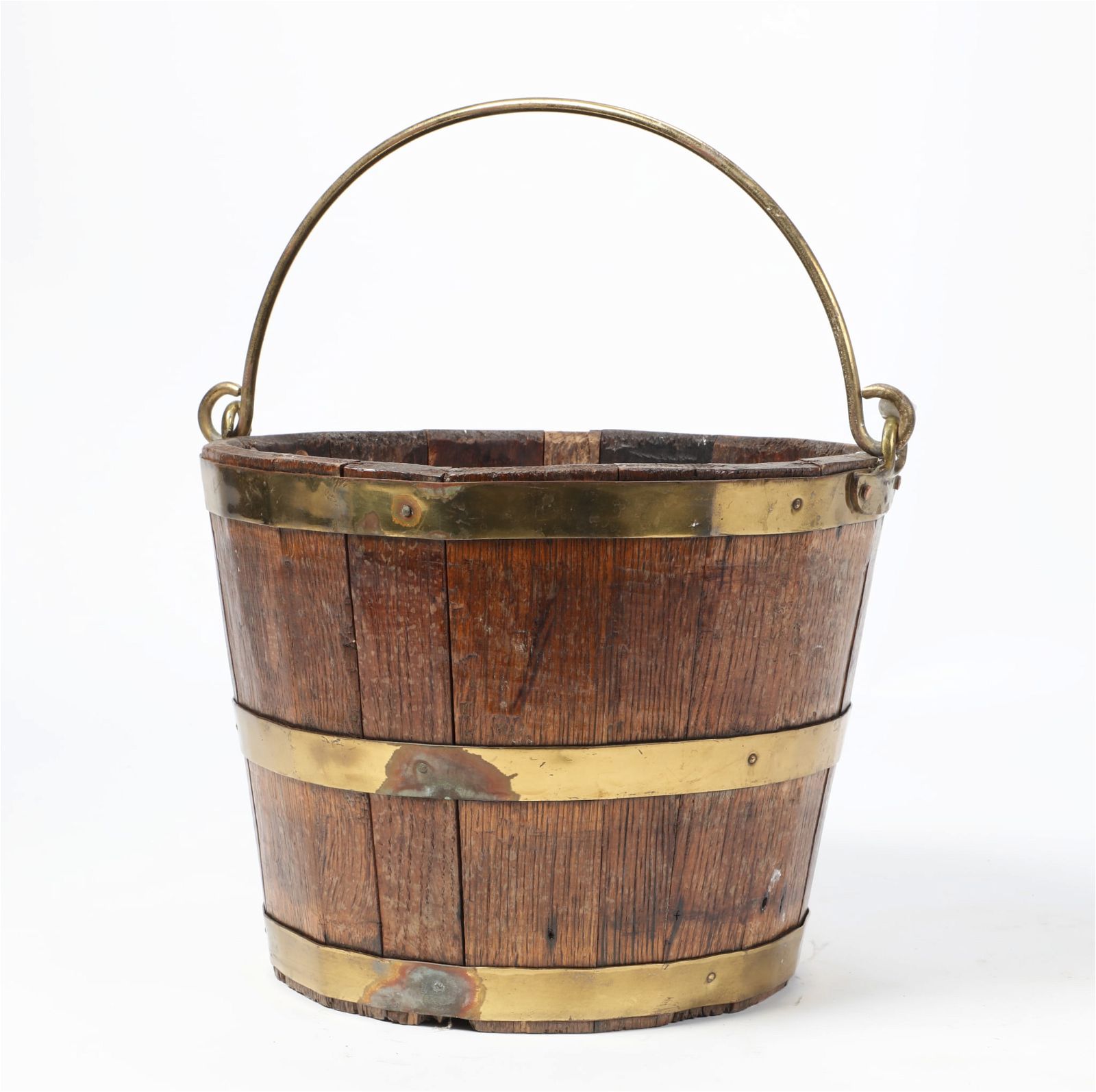 A GEORGE III BRASS BOUND OAK PEAT