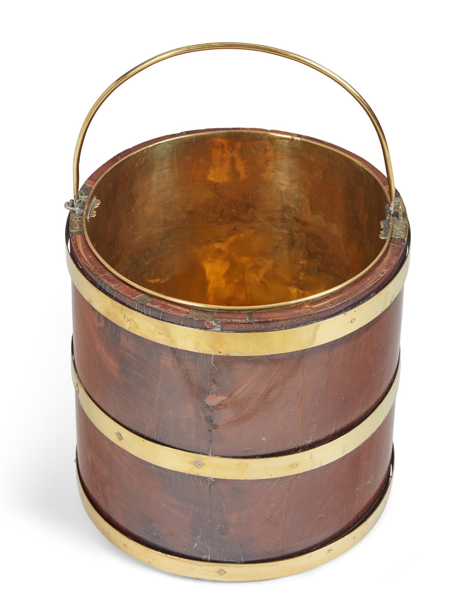 A GEORGE III BRASS BOUND MAHOGANY