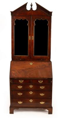 A George III bureau bookcase, the