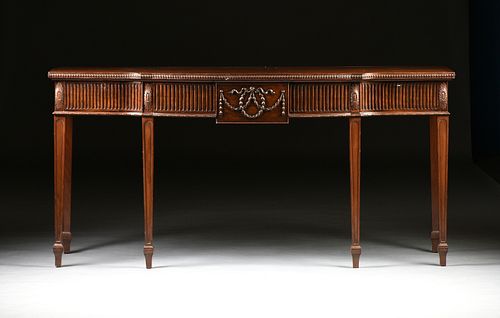 A GEORGE III BURLED AND CARVED