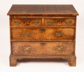 A George III burr elm chest of