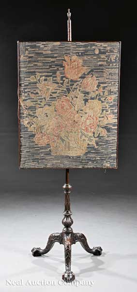 A George III Carved Mahogany Pole