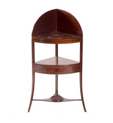 A George III corner washstand,