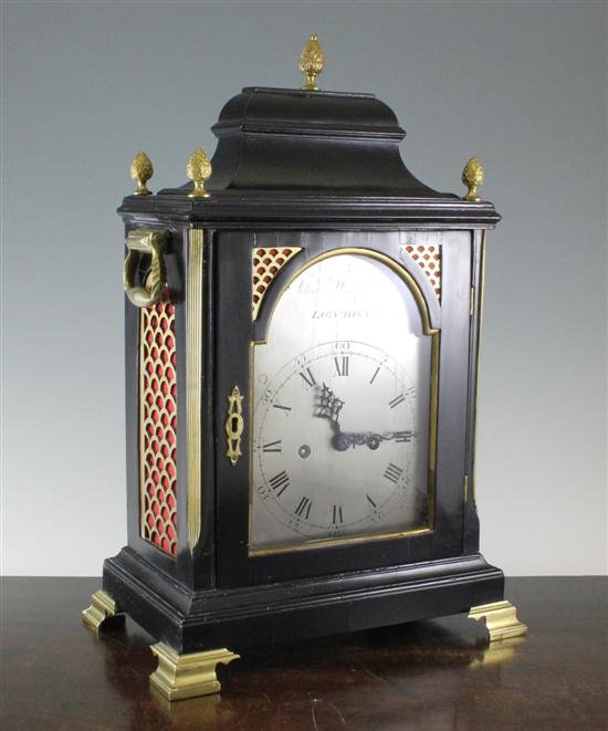 A George III ebonised bracket clock