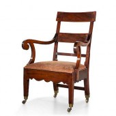 A GEORGE III EBONY LINED MAHOG