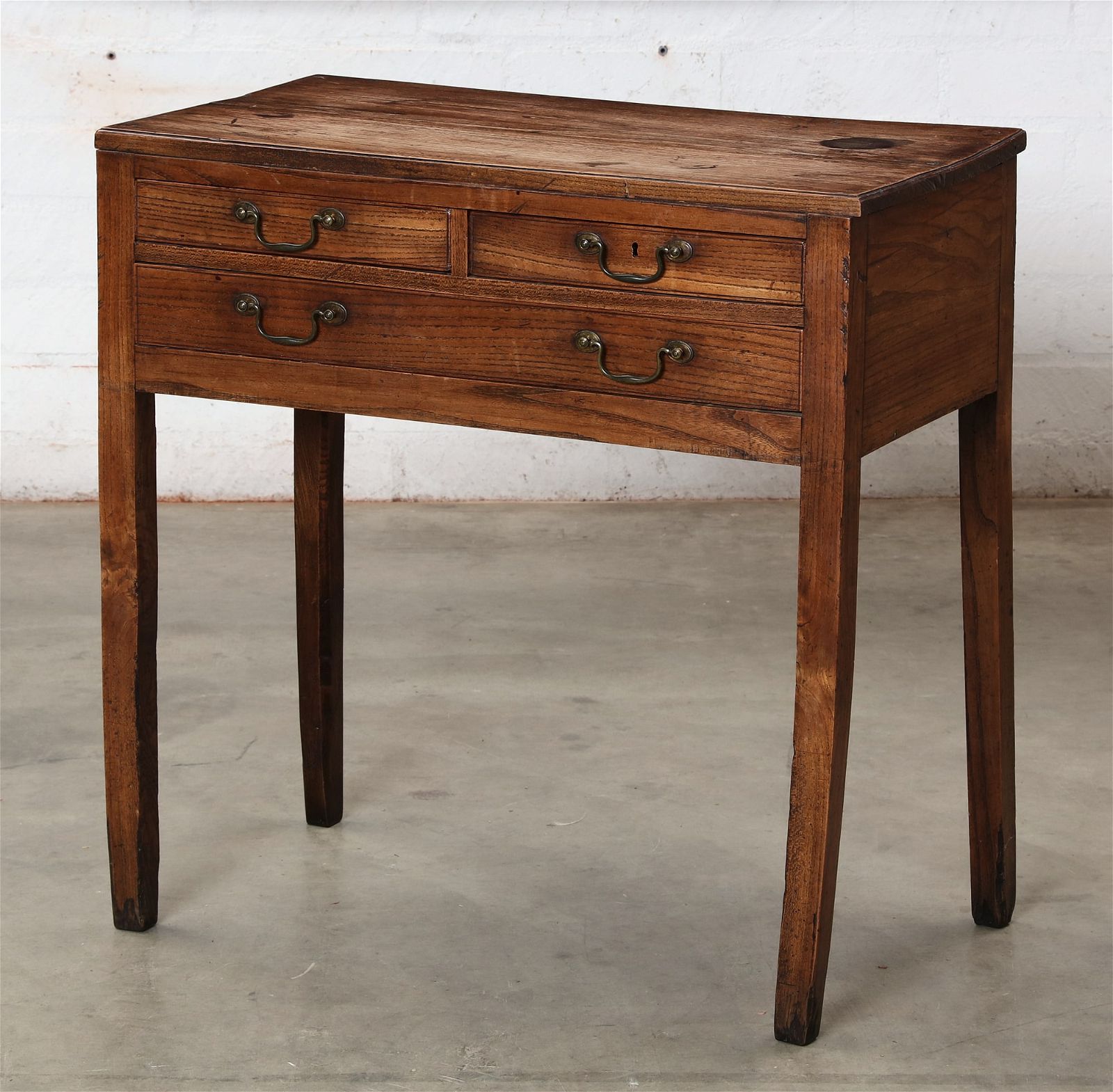 A GEORGE III ELM SIDE TABLEA George