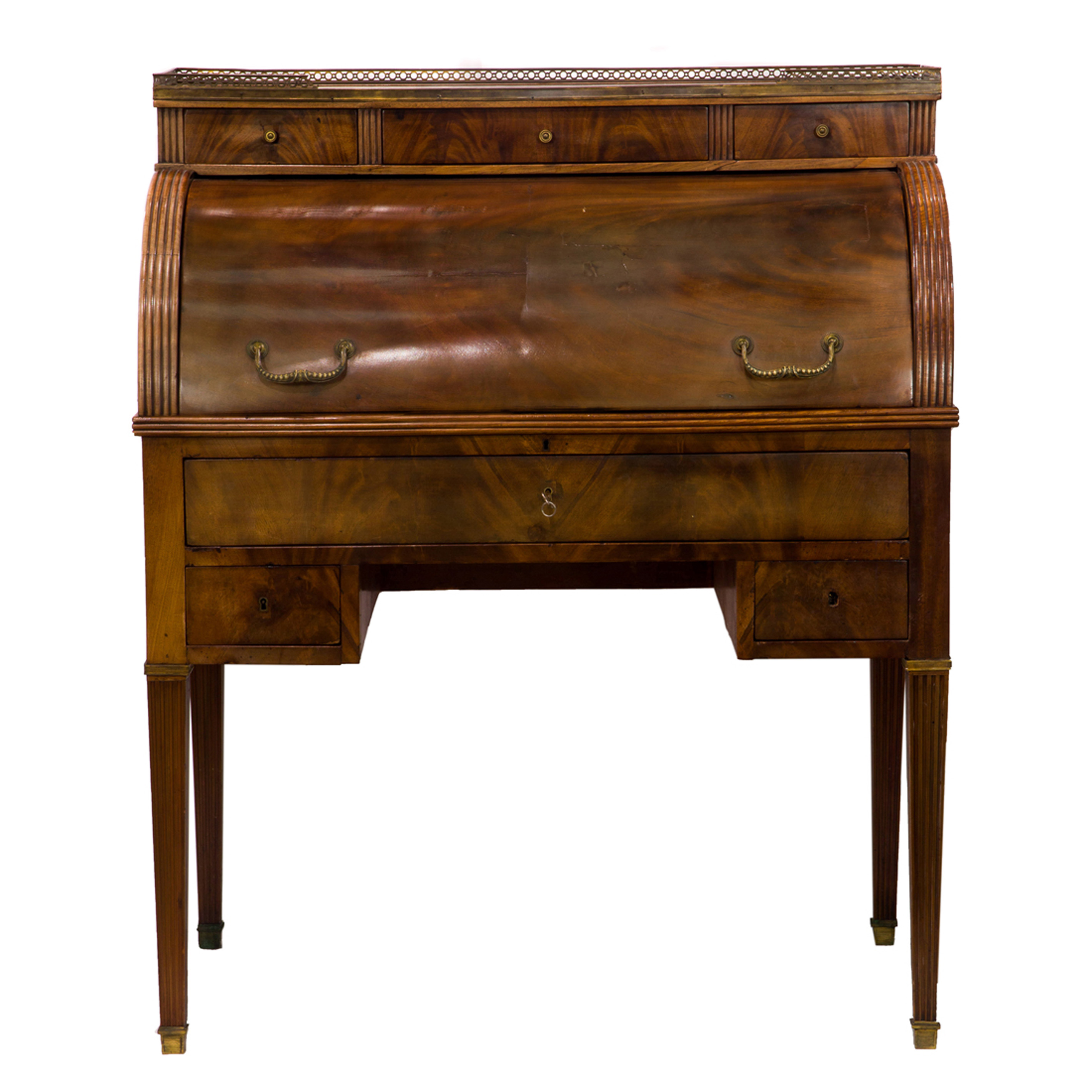 A GEORGE III FIGURED MAHOGANY