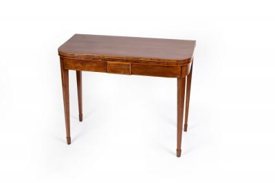 A George III fold-over tea table,