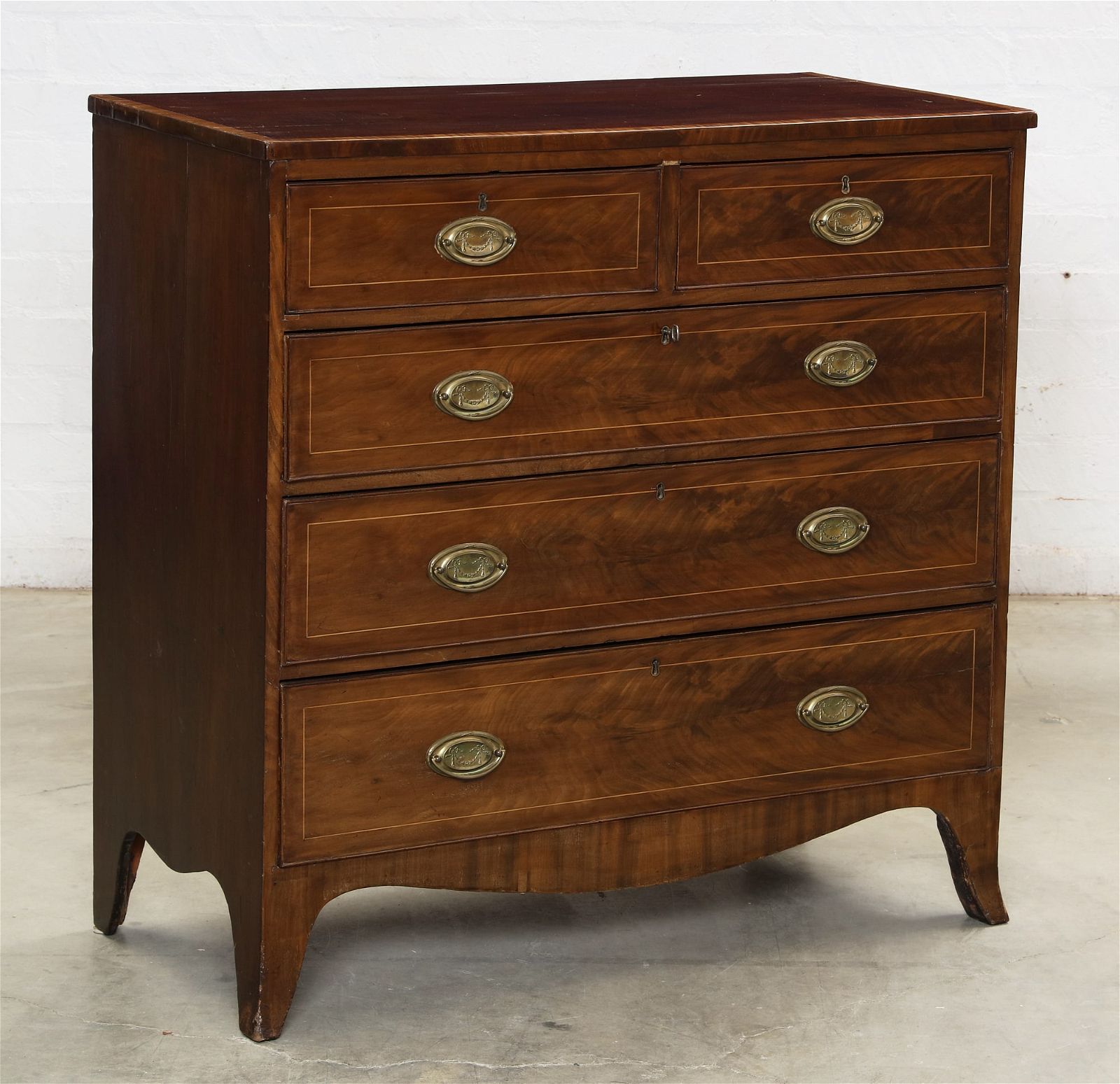 A GEORGE III INLAID MAHOGANY