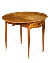 A GEORGE III INLAID MAHOGANY P