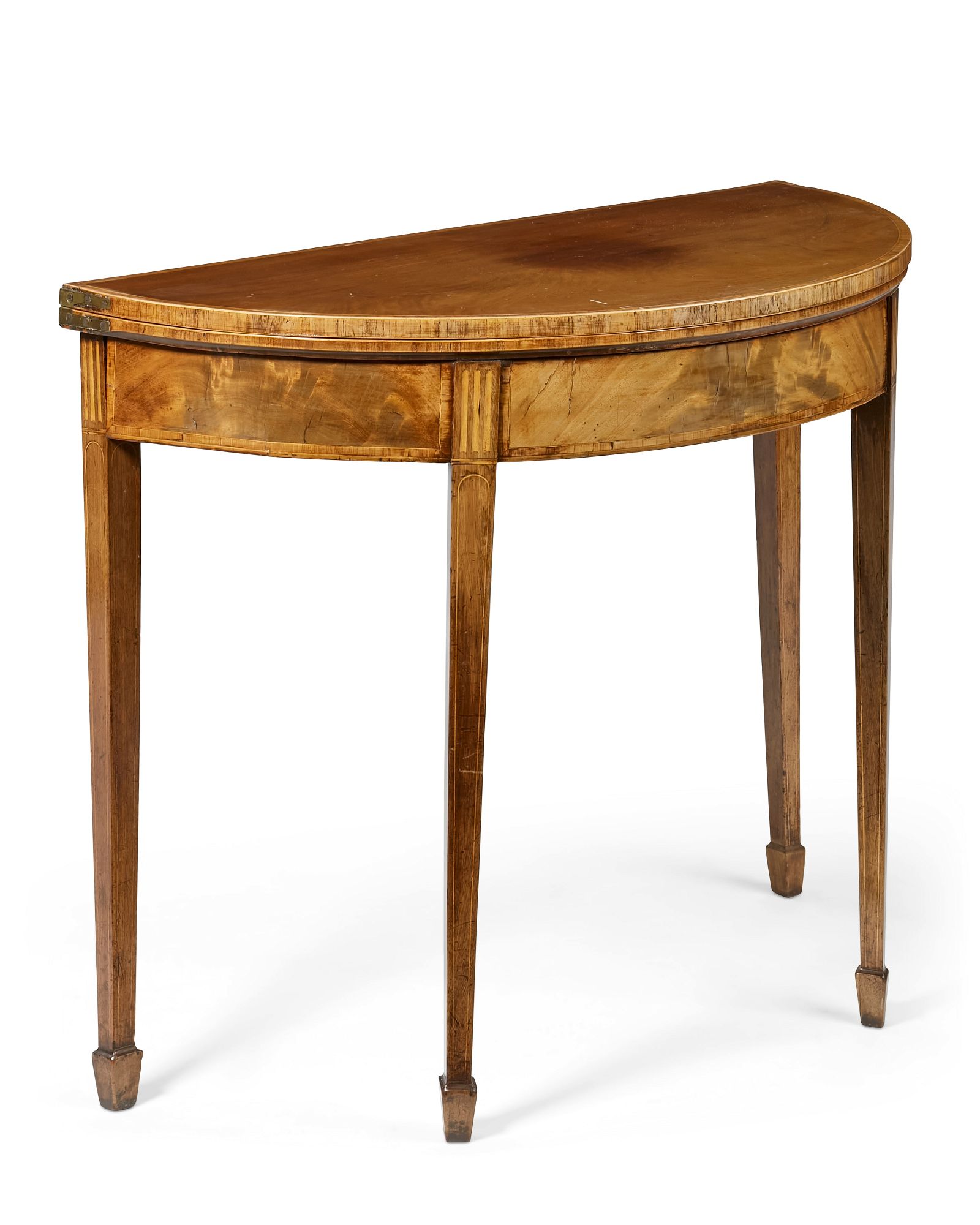 A GEORGE III INLAID MAHOGANY FOLD