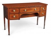 A GEORGE III INLAID MAHOGANY B
