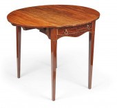 A GEORGE III INLAID MAHOGANY P