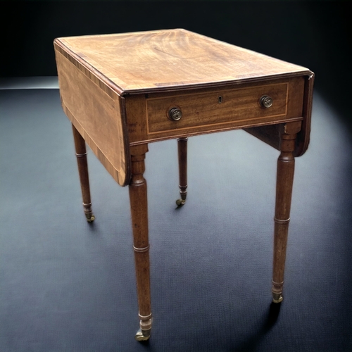 A GEORGE III INLAID SINGLE DRAWER