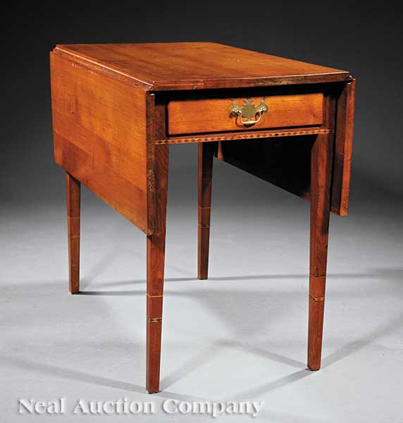 A George III Inlaid Walnut Pembroke