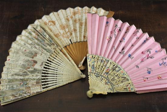 A George III ivory fan 'Free