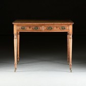 A GEORGE III LEATHER TOPPED MA