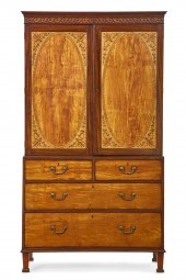 A GEORGE III  LINEN PRESS, MAN