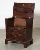 A GEORGE III MAHOGANY BEDSIDE