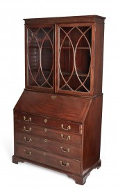 A GEORGE III MAHOGANY BUREAU B