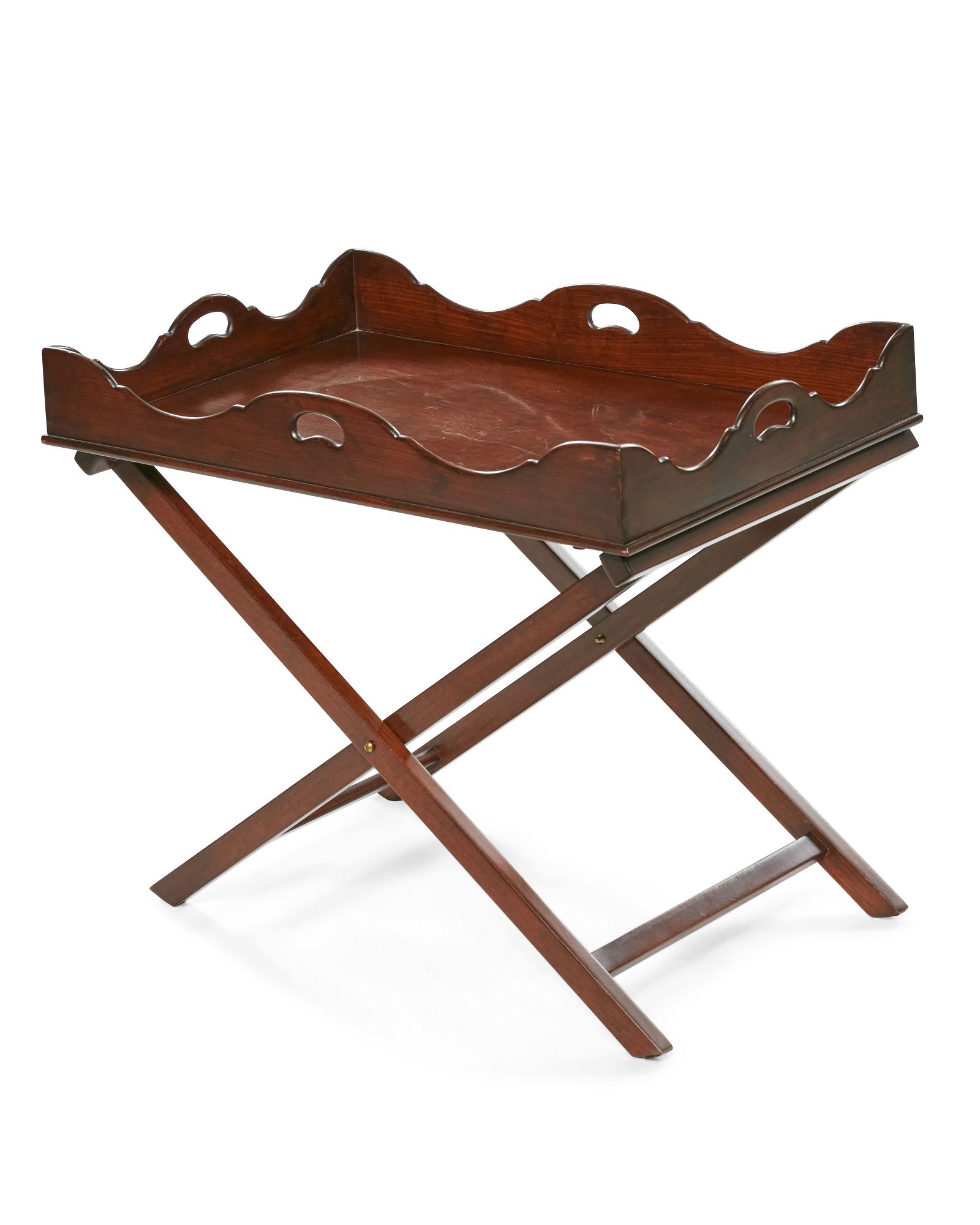 A GEORGE III MAHOGANY BUTLERS TRAYA