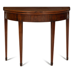 A George III Mahogany Demilune Flip