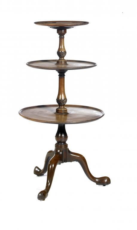 A GEORGE III MAHOGANY DUMB WAITER