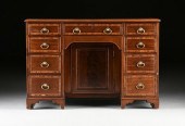 A GEORGE III MAHOGANY KNEEHOLE