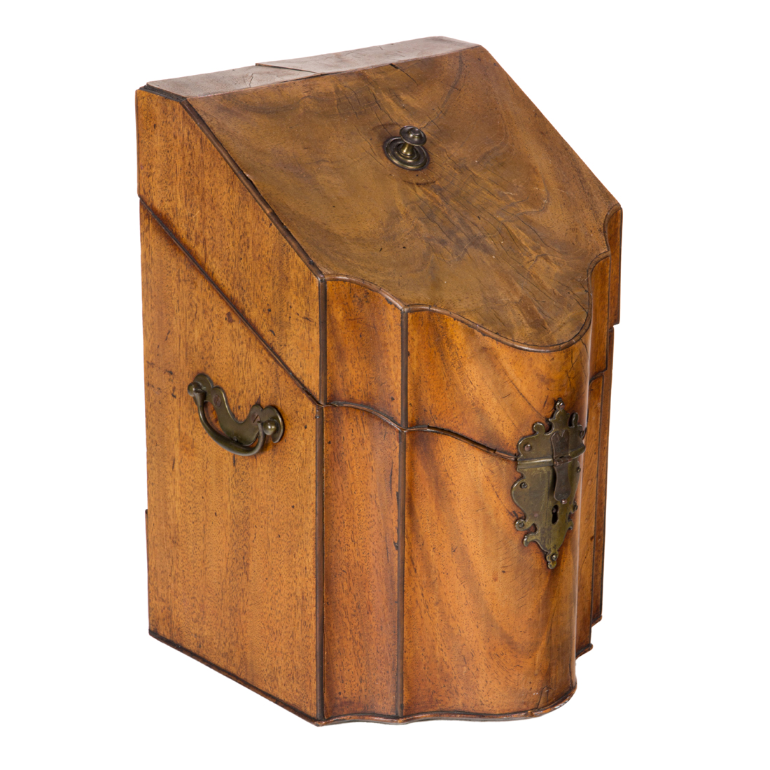 A GEORGE III MAHOGANY LETTER BOX,