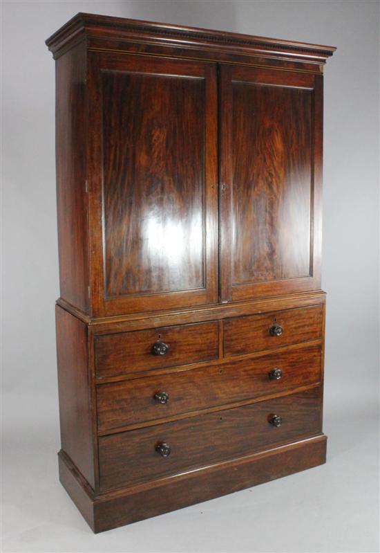 A George III mahogany linen press