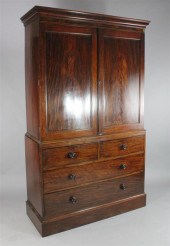 A George III mahogany linen pr