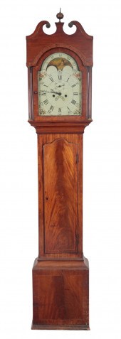 A GEORGE III MAHOGANY LONG CAS