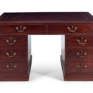 A George III Mahogany Pedestal Desk