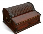 A GEORGE III MAHOGANY ROLL TOP