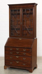 A GEORGE III MAHOGANY SECRETAR