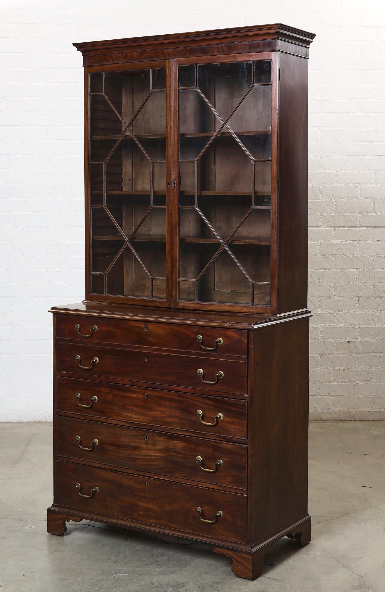 A GEORGE III MAHOGANY SECRETARY