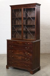 A GEORGE III MAHOGANY SECRETAR