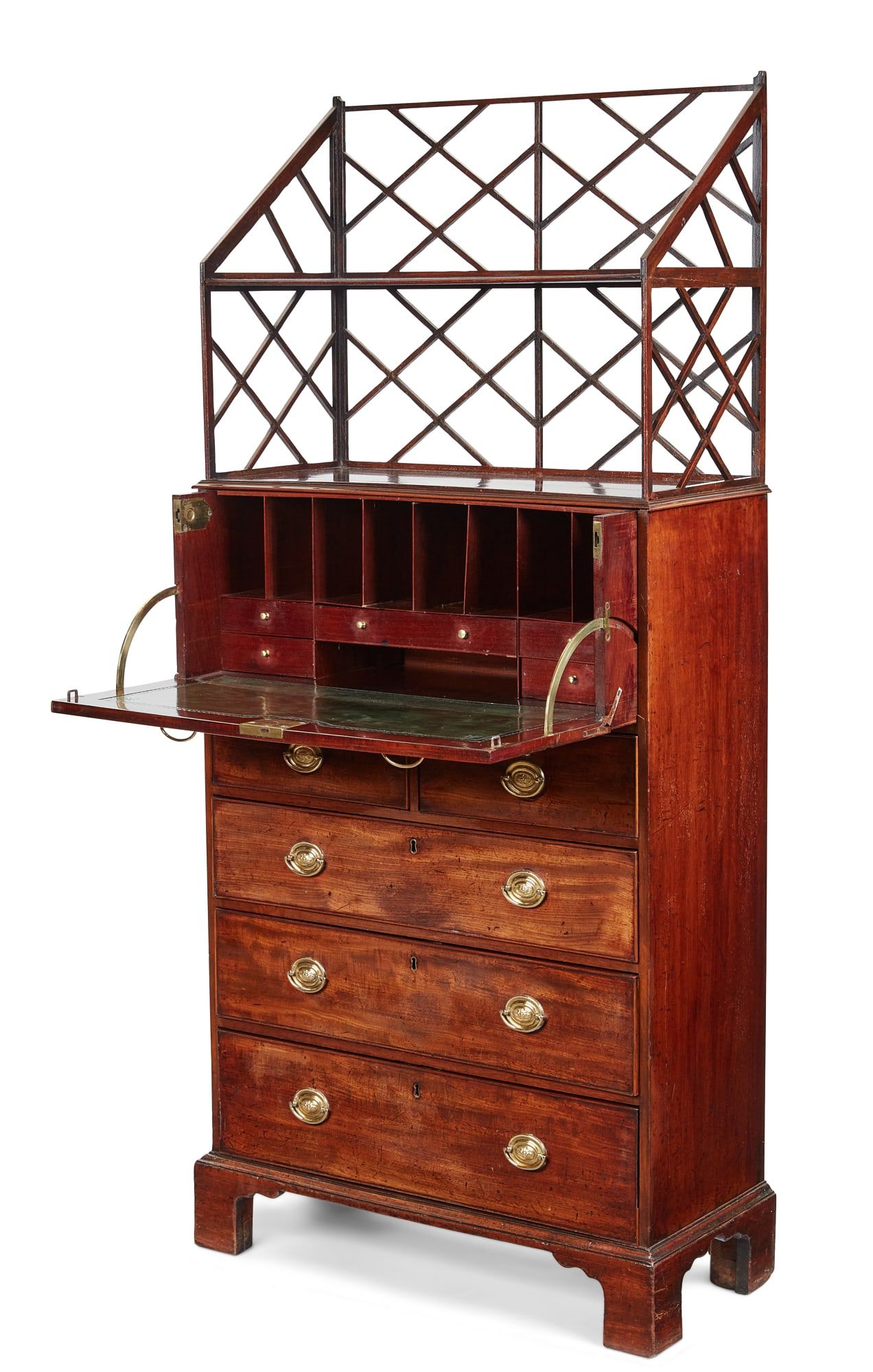 A GEORGE III MAHOGANY SECRETARY