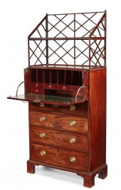 A GEORGE III MAHOGANY SECRETAR