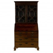 A GEORGE III MAHOGANY SLANT FR