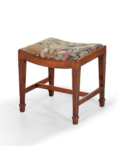 A GEORGE III MAHOGANY STOOL, 18TH