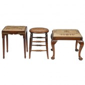A George III mahogany stool, o